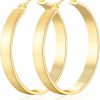 Ongerek Ongerek 14K Gold Hoop Earrings For Women Trendy, Flat Square-Edge 14K Gold Earrings Chunky Gold Hoop Earrings Classic Dainty Gold Hoops Earrings For Women Gold Jewelry | Earrings