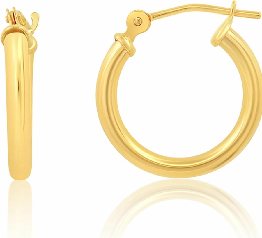 MAX + STONE Solid 14K Gold Hoop Earrings For Women | 14K Yellow Gold Or White Gold Hoop Earrings | 14K Real Gold Earrings With Click Tops | Small To Large 0.47 To 2 Inch Gold Hoop Earrings By Max + Stone | Earrings