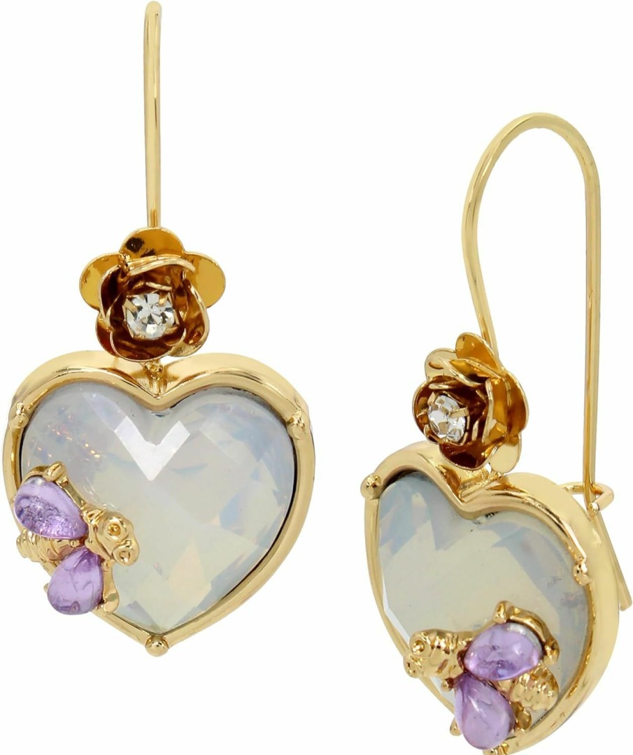 Betsey Johnson Betsey Johnson Womens Stone Heart Dangle Earrings | Earrings