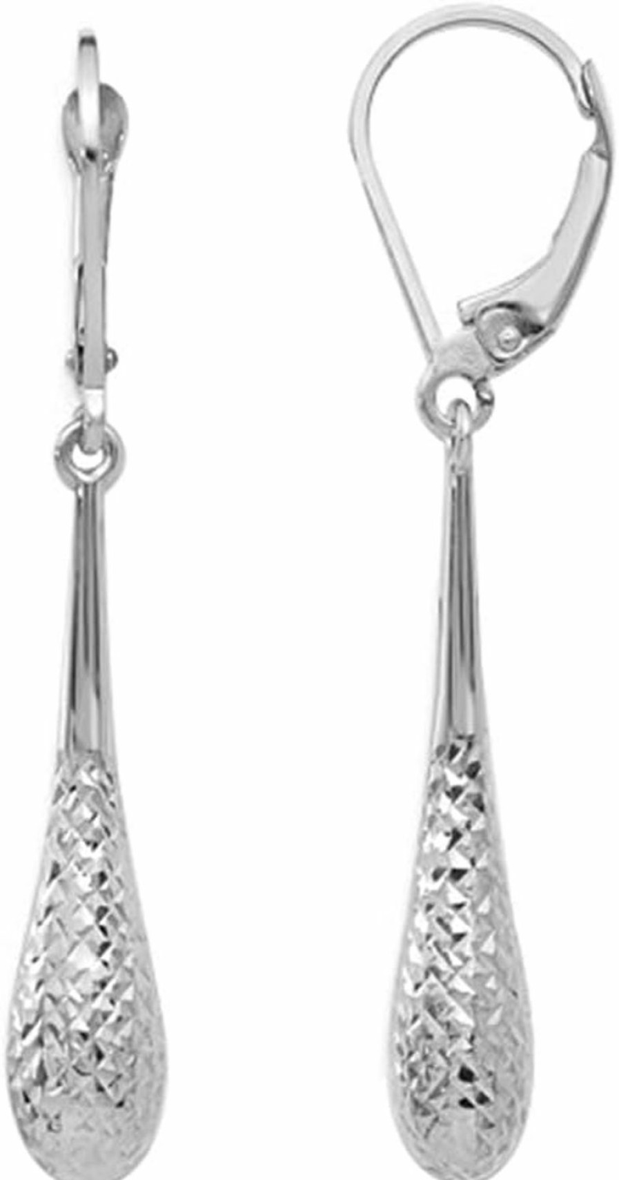 LeCalla Lecalla 925 Sterling Silver Leverback Earrings Lightweight Teardrop Lever-Back Drop Dangle Earring For Women | Earrings