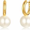 RONLLNA Pearl Hoop Earrings For Women Fashion Dangle Hypoallergenic Layer Earrings Drop Dangle Earrings Gifts For Women | Earrings