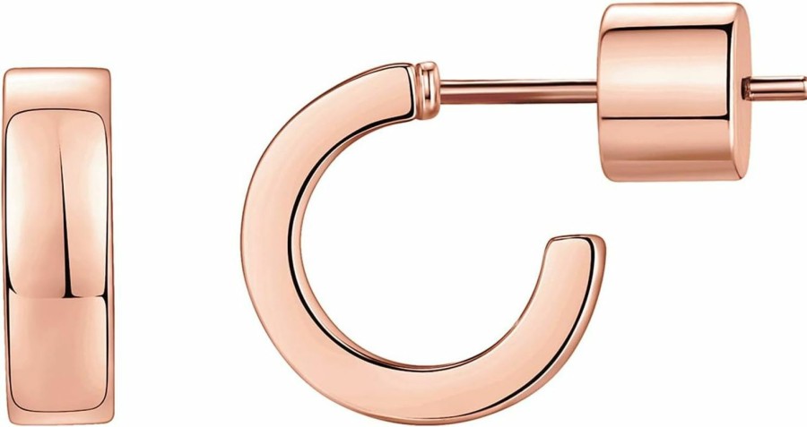 PAVOI Pavoi 14K Gold Plated Thin Square Edge Open Hoop Earrings For Women | Trendy Lightweight Open Hoops | Earrings