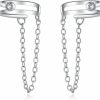 Reffeer Reffeer Solid 925 Sterling Silver Cuff Earrings Chain For Women Girls Cartilage Wrap Earrings Helix Cuffs | Earrings