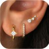 Jacruces Gold Earrings For Women Trendy 14K Gold Plated Earrings Set Dainty Gold Stud Earrings Small Huggie Gold Hoop Earring Set Everyday Ear Cartilage Earring Gold Jewelry Women | Earrings