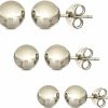 PORI JEWELERS 14K Solid Gold Ball Stud Earrings (3-Pair-Pack) 3Mm 4Mm And 5Mm - Choose A Color | Earrings