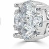 Fifth and Fine 1/4Ct Women Round Diamond Stud Earrings Set In Sterling Silver | Earrings