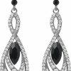 BriLove Brilove Women'S Crystal Gorgeous Twisted Dual Chandelier Teardrop Fashion Pierced Dangle Earrings | Earrings