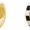 NewZenro Chic Checker Small Hoop Cartilage Earrings For Women Girls Dainty 925 Sterling Silver Post 14K Gold Plated Tiny Round Circle Huggie Hoops White Black Enamel Hypoallergenic Hooped Gifts Her Birthday Bff | Earrings