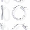 PAVOI Pavoi 18K Gold 925 Sterling Silver Post Hoop Earrings For Women | Thin Small Gold Huggie Hoop Earrings | 3 Pairs Gold Hoop Earring Pack | Earrings