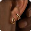 MUMREUES Mumreues Gold Hoop Earrings For Women,14K Gold Huggie Hoop Earrings For Girl | Earrings