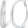 Jewlpire Jewlpire 14K Gold Plated Hoop Earrings With 925 Sterling Silver Post, Lightweight & Hypoallergenic Gold/Silver/Rose Gold Hoop Earrings For Women Girls 30Mm/40Mm/50Mm/60Mm | Earrings