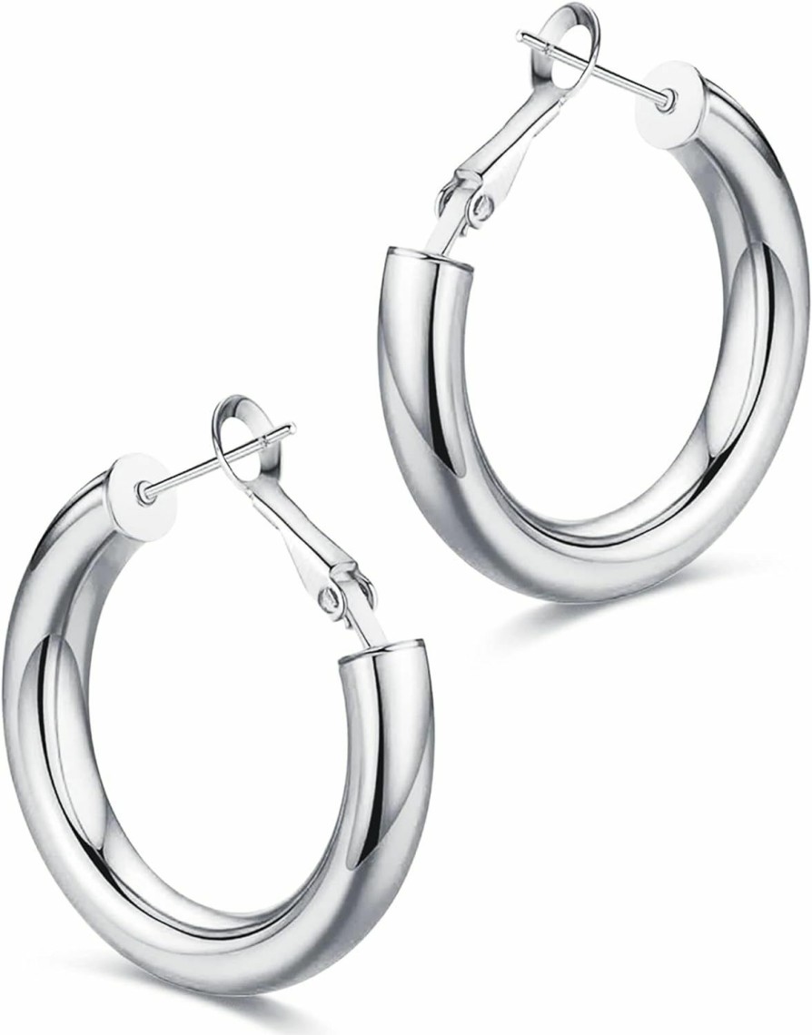 Wowshow Wowshow Thick Hoop Earrings Howllow 14K Gold Plated Gold Hoops For Women | Earrings