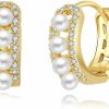 Poemmoon Poemmoon Gold Chunky Hoop Earrings For Women 18K Gold Plated Trendy Twisted Thick Huggie Hoops Earrings Hypoallergenic Stud With Cubic Zirconia (Chunky Hoops) | Earrings