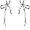 Reffeer Reffeer Solid 925 Sterling Silver Bow Stud Earrings For Women Girls Bowknot Stud Earrings Drops | Earrings