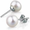 NONNYL Nonnyl Gift For Wife Tahitian Black&Freshwater Cultured-Pearl-Earrings-Gifts For Women- Wedding Birthday Anniversary-Mom Her Mothers Day Valentines Day Christmas-18K Gold Plated Sterling Silver Pearl Dangle Earring Fine Jewelry | Earrings