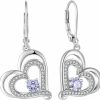 STARCHENIE Starchenie Heart Dangle Drop Earrings 925 Sterling Silver Birthstones Leverback Earrings Jewelry Gift For Women | Earrings