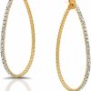 Humble Chic Humble Chic Cubic Zirconia Hoop Earrings For Women - Simulated Diamond Teardrop Post Back Statement Hoops - Stainless Steel Posts, Hypoallergenic And Safe For Sensitive Ears | Earrings