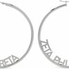 Sorority Shop Sorority Shop Zeta Phi Beta- Hoop Stainless Steel Dainty Earrings For Women - Zeta Phi Beta Jewelry With Ideal 2\" Diameter Hoops - Zeta Phi Beta Gifts | Earrings