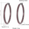 CiNily Cinily Mult-Colors Crystal Stainless Steel Hoop Earring For Women Hypoallergenic Jewelry For Sensitive Ears Large Big Hoop Earrings 2\" | Earrings