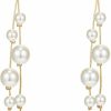 Comelyjewel Long Tassel Pearl Dangle Earrings For Women Girls - Dangling Hanging Baroque Simulated Freshwater Pearl Drop Dangle Earringbridal Wedding Gift | Earrings