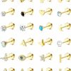 FASACCO Fasacco 24Pcs Flat Back Cartilage Earring Flatback Earrings 20G Cartilage Earring Stud Surgical Steel Cartilage Earrings Nap Earring With Flat Back | Earrings