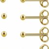 Hayfunaa Hayfunaa 6Pairs 2Mm/3Mm Surgical Steel Hypoallergenic Piercing Studs, 20G 14K Real Gold Filled Tiny Stud Earrings Set For Multiple Hole Piercing (Cubic Zirconia, Pearl, Ball) | Earrings