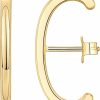 PAVOI Pavoi 14K Gold Plated 925 Sterling Silver Post Minimalist Suspender Ear Cuff Earrings For Women | Wrap Earlobe Studs | Earrings