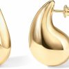 PAVOI Pavoi 14K Gold Plated 925 Sterling Silver Post Teardrop Chunky Hoop Earrings | Lightweight Drop Earrings For Women | Designer Dupe Earrings | Earrings