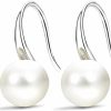 FIFATA Fifata Fashion Silver Pearl Earrings For Women 8-8.5Mm Classical Drop Dangle Earrings Jewelry For Teens Girls | Earrings