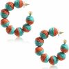 Tsnamer Colorful Statement Raffia Hoop Dangle Earrings For Women - Fun Summer Rattan Beach Vacation Jewelry Teacher Gifts | Earrings