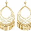 Barzel Barzel 18K Gold Plated Filigree Cut-Out Dangling Chandelier Earrings - Made In Brazil | Earrings