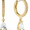 Ana Luisa Ana Luisa Gold Huggie Hoops Earrings - 14K Gold And Cubic Zirconia Hoops, Huggie Hoops, And Pendant Earrings - Hypoallergenic, Water-Resistant & Tarnish-Free - Stylish Gold Hoops | Earrings