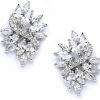 Mariell Mariell Cubic Zirconia Bridal Earrings, Silver Platinum Plating, Cz Crystal Wedding Earrings For Brides, Bridesmaids, Prom, Homecoming And Mother Of The Bride | Earrings