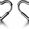 SLUYNZ Sluynz 925 Sterling Silver 1.6Cm Heart Hoop Earrings For Women Teen Girls Minimalist Hoop Earrings Sweet Love Heart Earrings Drop | Earrings