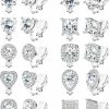 LOYALLOOK Loyallook 10Pairs Cubic Zirconia Clip On Earrings For Women Square Heart Ear Clips Earring Crystal Non-Pierced Clip Earrings | Earrings