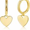 ALEXCRAFT 925 Sterling Silver Heart Dangle Earrings For Women Girls Silver Dangle Leverback Earrings Hypoallergenic Love Heart Dangle Drop Earrings For Jewelry Gifts | Earrings