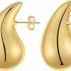 VULETO Vuleto Small/Large Drop Earring Dupes, Chunky Gold Hoop Earrings For Women Girls, 18K Gold Lightweight Teardrop Earrings Trendy Jewelry Gift | Earrings