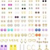 LOLIAS Lolias 90Pairs Stud Earrings For Women Multipack Cute Earrings For Sensitive Ears Hypoallergentic Bear Flower Heart Ball Pearl Cz Star Hoop Dangle Earrings Set | Earrings