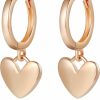 HBFashion Hbfashion Gold Dangle Earrings For Women Trendy,14K Gold Huggie Hoop Earrings Dainty Earrings For Girls,Gold Hoops Gold Filled Earrings Dangly Chunky Heart Earrings Double Heart Earrings Valentines Earrings Jewelry Gift | Earrings