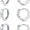 YADOCA Yadoca 4 Pairs Hypoallergenic Hoop Earrings For Girls Women Small Huggie Earrings Double Love Heart Hoop Earrings Tiny Cute Cz Butterfly Star Cartilage Earrings Hoop Jewelry For Sensitive Ear | Earrings