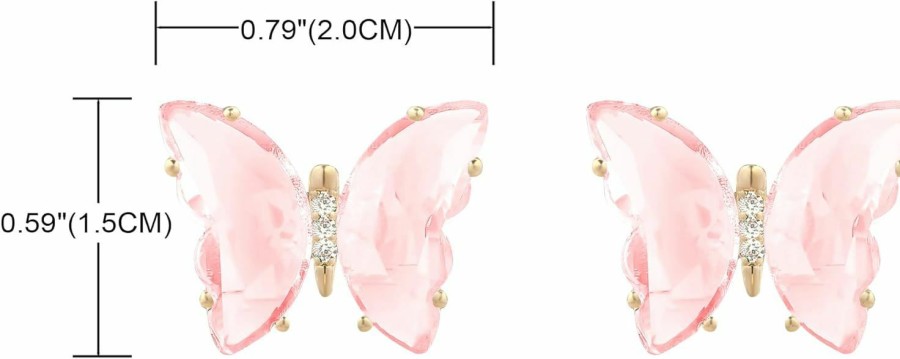 YOQUCOL Yoqucol Butterfly Shape Crystal Clip On Earrings Gold Non Pierced Golden Stud For Women Girls | Earrings