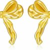 Sora Tuki Silver Bow Earrings For Women Sparkle Earrings Long Silver Earrings Dangle Rhinestone Drop Earrings Bling Gold Bowknot Earrings Gold Dangle Earrings | Earrings