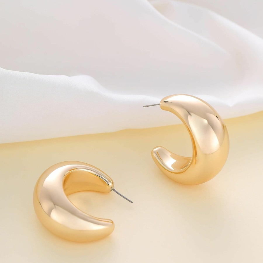 VULETO Vuleto Earring Dupes Extra Large Big Chunky Gold Hoop Earrings For Women Girls, Tear Drop Lightweight Gold Plated Earrings Fashion Jewelry | Earrings