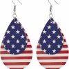 ROSTIVO Rostivo American Flag Earrings For Women And Girls 4Th Of July Patriotic Earrings Cute Teardrop Leather Dangle Earrings | Earrings