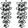 BriLove Brilove Women'S Wedding Bridal Dangle Earrings Crystal Multi-Layer Teardrop Cluster Bling Earrings | Earrings