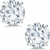 Gem Stone King 14K White Gold Forever Classic Moissanite From Charles & Colvard Stud Earrings For Women (1.60 Cttw, Round 6Mm) | Earrings