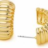 HESSAWELL Hessawell Polished Twisted Stud Earrings For Women Gold Silver Chunky Stud Earrings For Birthday Jewelry Gift | Earrings