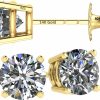 Central Diamond Center 14K Solid Gold Post & Sterling Silver 4 Prong Pure Brilliance Zirconia Cz Stud Earrings 1.00Ctw - 8.00Ctw | Earrings