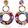 cibirich Cibirich Acrylic Earrings For Women Multicolor Resin Earrings For Girl Statement Dangles Drop Earrings | Earrings