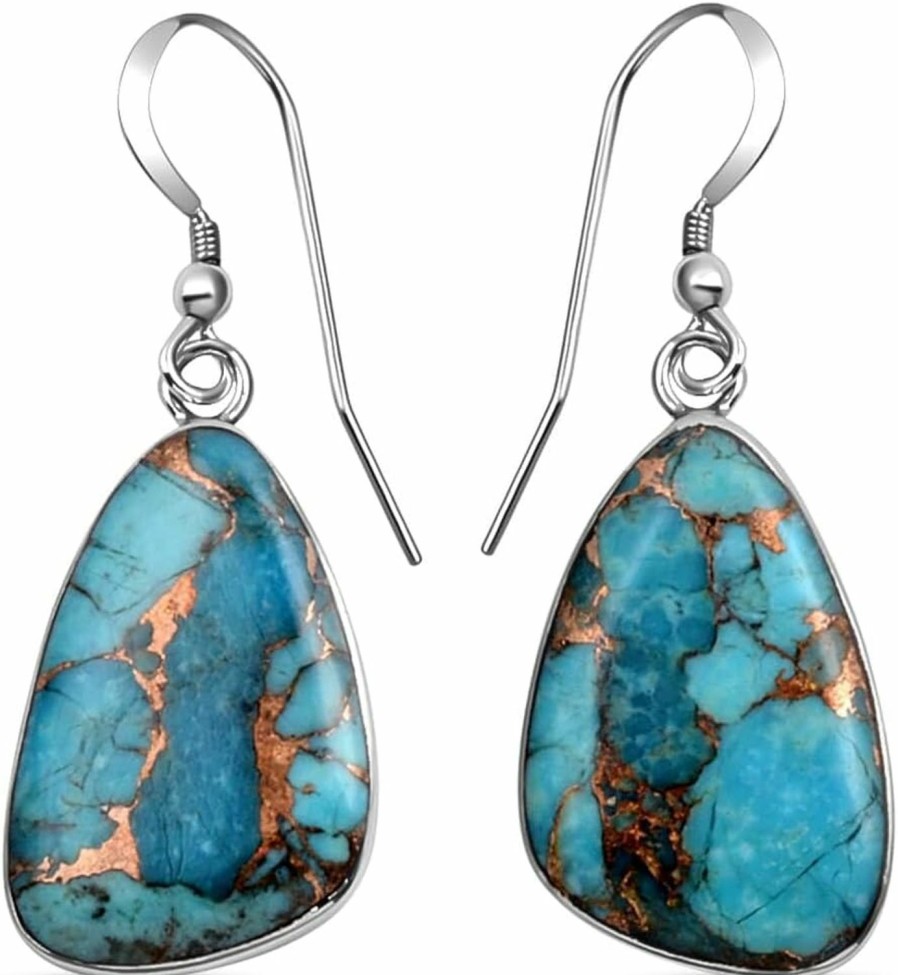 SHOP LC DELIVERING JOY Shop Lc Turquoise Earrings 925 Sterling Silver Drop Dangle Earrings For Women Western Boho Earrings Southwest Turquoise Jewelry Birthday Mothers Day Gifts For Mom | Earrings